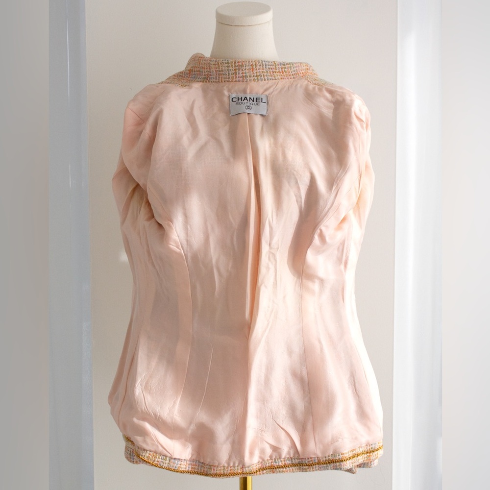 Chanel Vintage Cruise 1994 Multicolor Pastel Pink Orange 94C Tweed Jacket - Picture 13 of 16